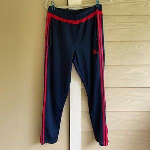 Adidas Blue Track Pants with Red Stripe (Mens